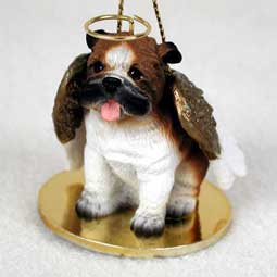 Bulldog Angel Ornament