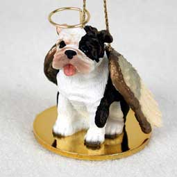 Bulldog, Brindle Dog Angel Ornament