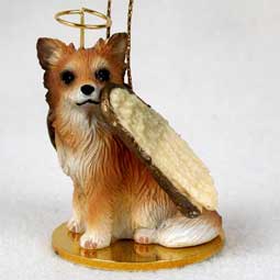 Chihuahua, Long-Haired Dog Angel Ornament