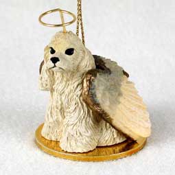 Cocker Spaniel, Blonde Dog Angel Ornament