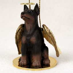 Doberman, Red Dog Angel Ornament