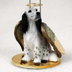 English Setter, Blue Belton Dog Angel Ornament