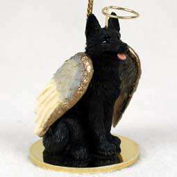 German Shepherd, Black Dog Angel Ornament