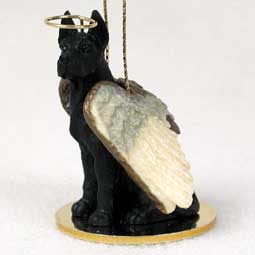Great Dane, Black Dog Angel Ornament