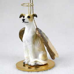 Greyhound, Tan/White Dog Angel Ornament