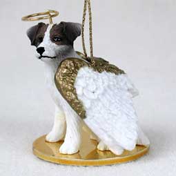 Jack Russell Terrier, Rough Coat, Brown/White Dog Angel Ornament