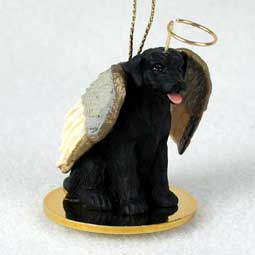 Labrador Retriever, Black Dog Angel Ornament