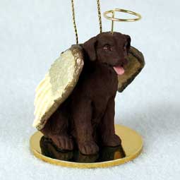 Labrador Retriever, Chocolate Dog Angel Ornament