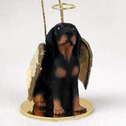 Coonhound, Black/Tan Dog Angel Ornament