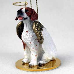 Pointer, Brown/White Dog Angel Ornament