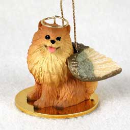 Pomeranian, Red Dog Angel Ornament