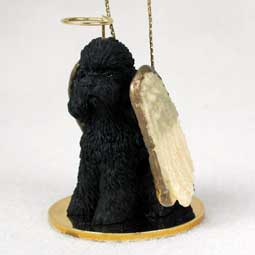 Poodle, Black Dog Angel Ornament