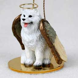Samoyed Dog Angel Ornament