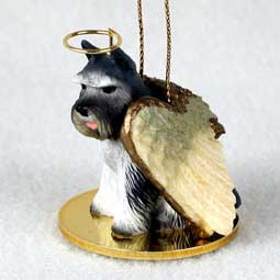 Schnauzer, Gray Dog Angel Ornament