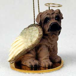 Shar Pei, Brown Dog Angel Ornament