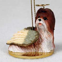 Shih Tzu, Tan Dog Angel Ornament